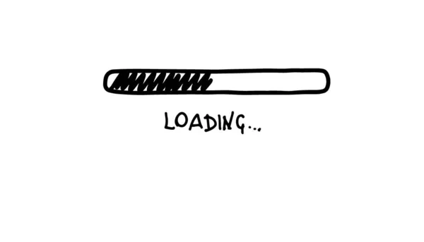 Loading bar doodle icon. Progress loading bar. Hand drawn sketch. Vector illustration on white background. — Stock Vector