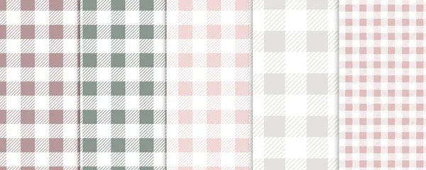 Vichy Seamless. Padrão de Pastel Gingham. Fundo para a Páscoa, papel de parede, cobertor. Conjunto de paletes pastel. —  Vetores de Stock