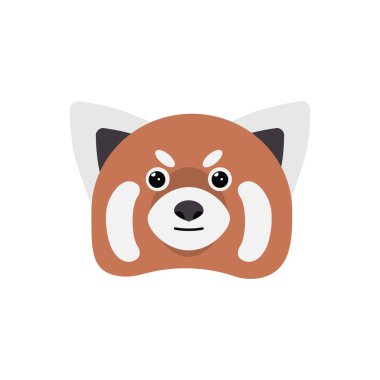 Kızıl pandalar. Tatlı vahşi hayvanlar, beyaz arka planda izole edilmiş karakterler..