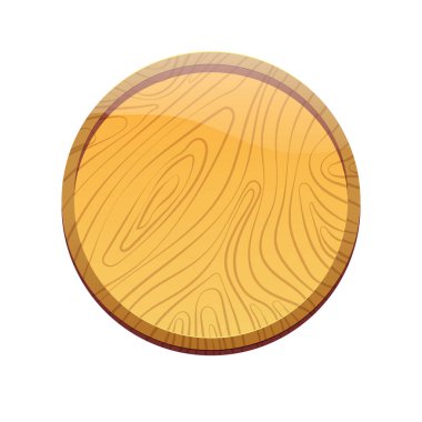 Tahta yuvarlak tablet. Tahta, çerçeve, tablet. Tahta Düğme, Oyun varlıkları, ui arayüzü, menü.