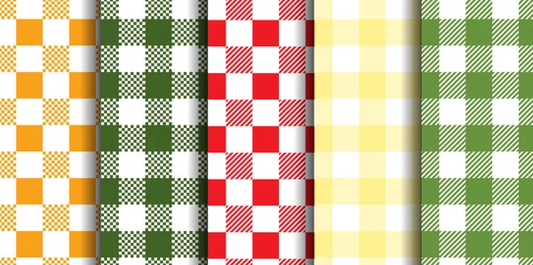 Conjunto Vichy Seamless Padrão Pastel Gingham Fundo Para Páscoa Papel — Vetor de Stock