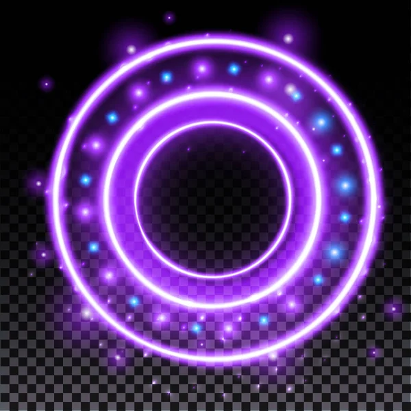 Purple Hologram Portal Magic Fantasy Portal Magic Circle Halo Effect — ストックベクタ