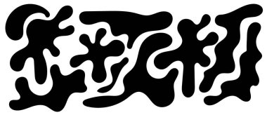 Düzensiz kütle, soyut organik şekiller. Soyut düzensiz rastgele damlalar. Basit bir sıvı biçimsiz leke. Sunumlar, afişler, posterler ve el ilanları için son moda minimal tasarımlar