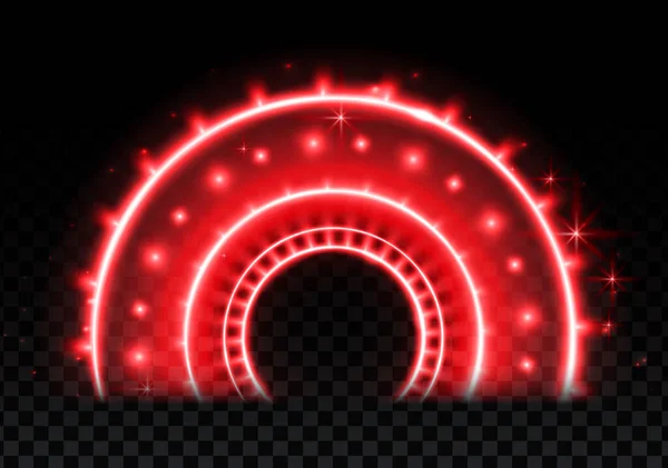 Red Magic Arc Abstract Magic Light Effect Luminous Neon Arch — ストックベクタ