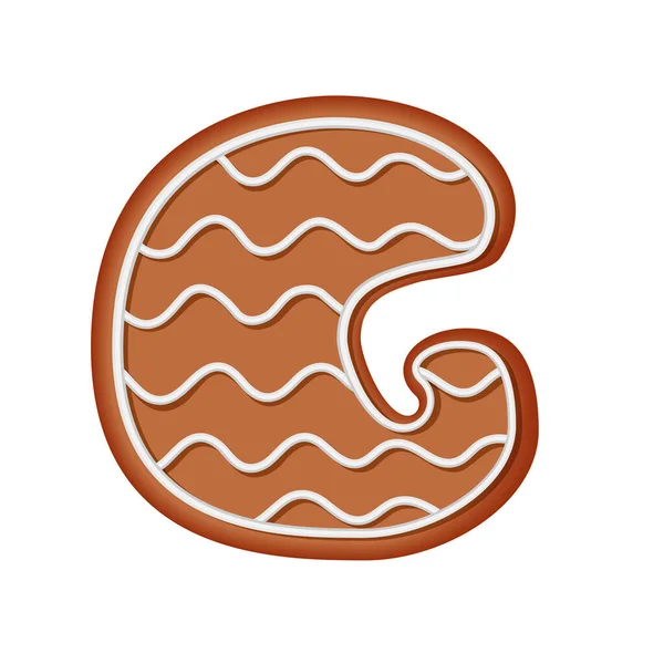 Gingerbread Alphabet Creative Gingerbread Typography Design Biscuit Traditional Decorative Alphabet — Stockvektor