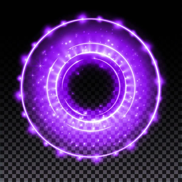 Purple Hologram Portal Magic Fantasy Portal Magic Circle Halo Effect — Image vectorielle