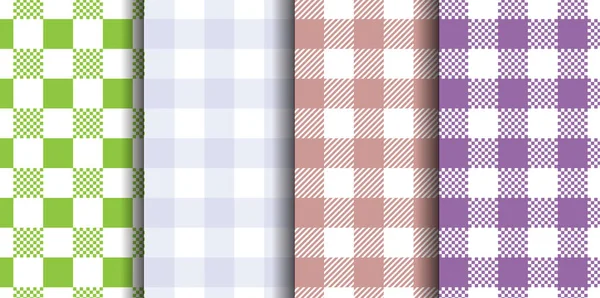 ビシー シームレス セット パステルギンガムのパターン イースターの背景 — ストックベクタ
