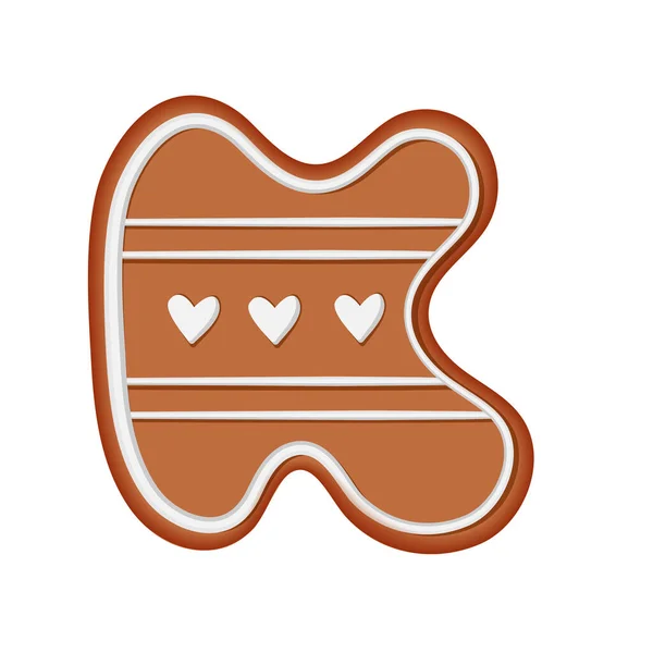 Gingerbread Alphabet Creative Gingerbread Typography Design Biscuit Traditional Decorative Alphabet — Vector de stock