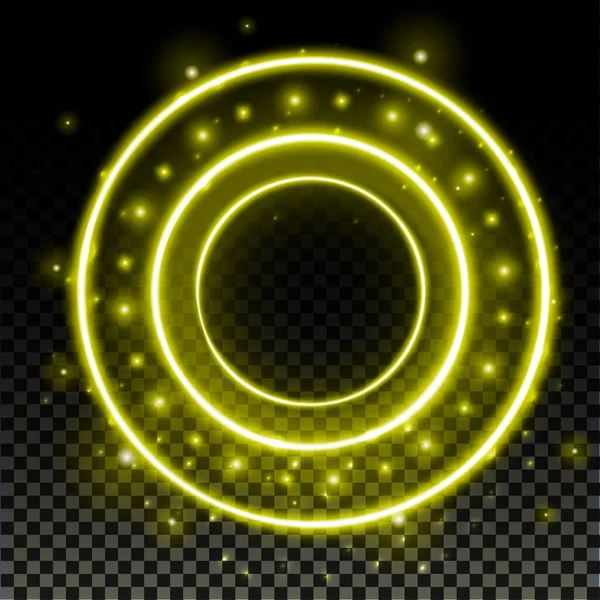 Gold Hologram Portal Magic Fantasy Portal Magic Circle Halo Effect — Image vectorielle