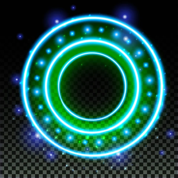 Green Hologram Portal Magic Fantasy Portal Magic Circle Halo Effect — стоковый вектор