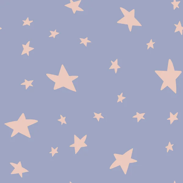 Симпатичные Звёзды Бесшовные Нежный Фон Скандинавском Стиле Векторная Иллюстрация Дизайна — стоковый вектор