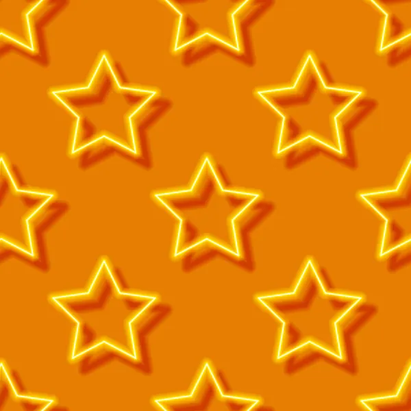 Estrelas Neon Padrão Sem Costura Figuras Geométricas Brilhantes Fundo Ilustração — Vetor de Stock
