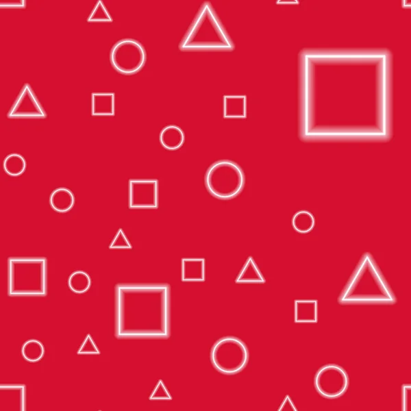 Fond Néon Abstrait Texture Des Formes Géométriques Cercle Triangle Carré — Image vectorielle
