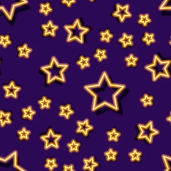 Звезды Неоновые Бесшовные Светящиеся Геометрические Фигуры Фона Векторная Иллюстрация Дизайна — стоковый вектор