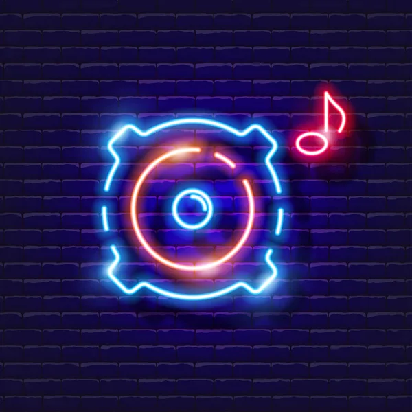 Neonowa Ikona Prelegenta Muzyki Muzyka Świeci Znakiem Koncepcja Muzyki Ilustracja — Wektor stockowy