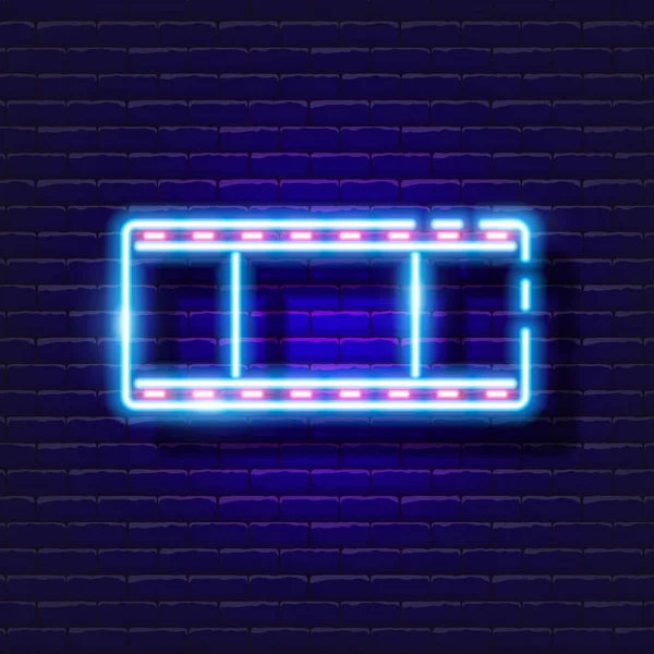 Neon Ikone Des Fotofilms Foto Und Videokonzept Vektor Illustration Eines — Stockvektor