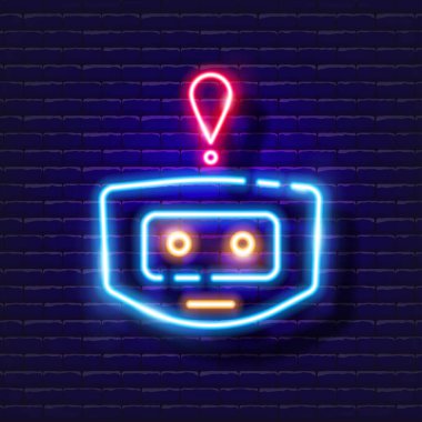 Neon bir hayvan simgesi için kimlik kartı. Tasarım, web sitesi, hayvan dükkanı, veteriner kliniği için vektör illüstrasyonu. Veterinerlik hekimliği kavramı