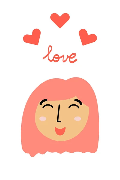 Cartões Saudação Com Pessoas Bonitas Para Dia Dos Namorados Ilustração —  Vetores de Stock
