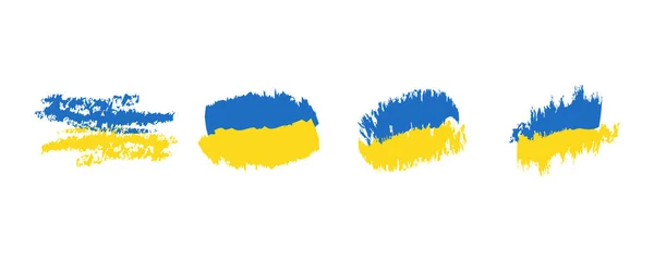 Ikone Der Ukrainischen Flagge Krieg Der Ukraine Vektorabbildung Auf Weißem — Stockvektor