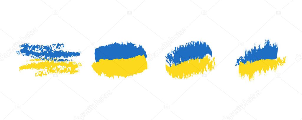 Ukrainian flag icon. War in Ukraine concept. Vector illustration on white background.