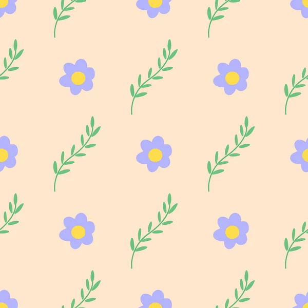 Kwiaty ładny bezszwowy wzór. Wektor ilustracji do projektowania tkanin, papier upominkowy, odzież dla niemowląt, tekstylia, karty. — Wektor stockowy