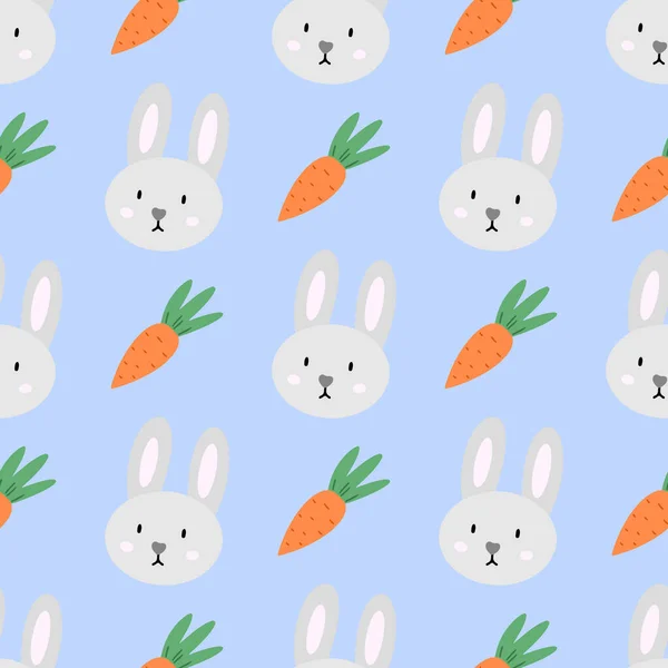 Пасхальный кролик, ива, пасхальные яйца милый бесшовный узор. Счастливого пасхального праздника. Векторная иллюстрация для оформления ткани, подарочной бумаги, детской одежды, текстиля, открыток — стоковый вектор