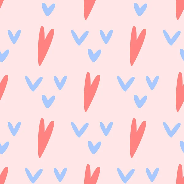 Modèle sans couture coeur. Concept d'amour fond de style scandinave. Illustration vectorielle pour la conception de tissu, papier cadeau, vêtements de bébé, textiles, cartes. — Image vectorielle