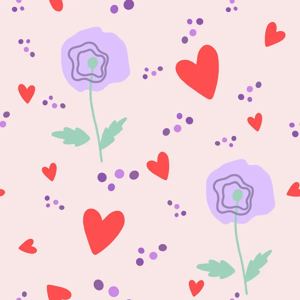 Flores patrón sin costuras. Fondo de estilo escandinavo. Ilustración vectorial para diseño de tela, papel de regalo, ropa de bebé, textiles, tarjetas. — Vector de stock