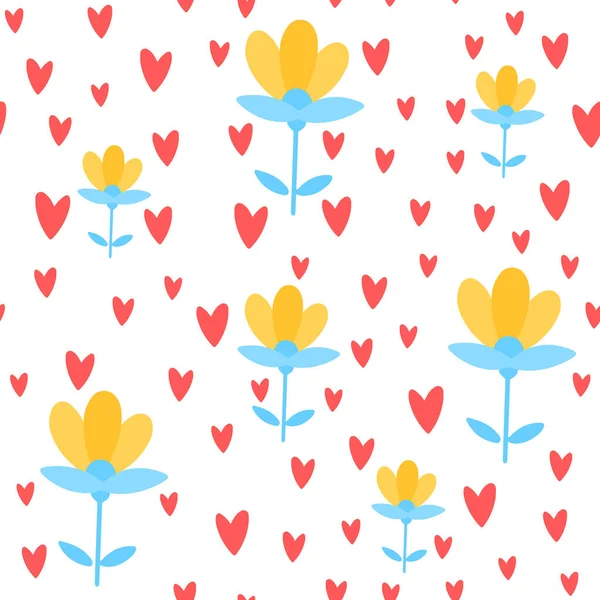 Fleurs motif sans couture. fond de style scandinave. Illustration vectorielle pour la conception de tissu, papier cadeau, vêtements de bébé, textiles, cartes. — Image vectorielle