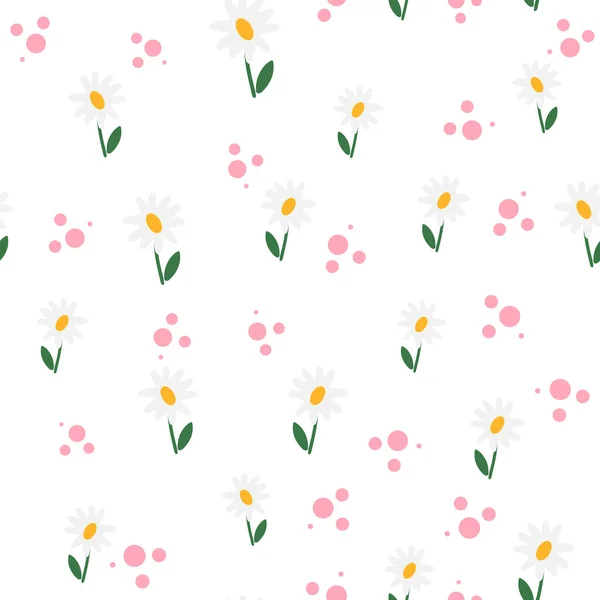 Fleurs motif sans couture camomille. fond de style scandinave. Illustration vectorielle pour la conception de tissu, papier cadeau, vêtements de bébé, textiles, cartes. — Image vectorielle