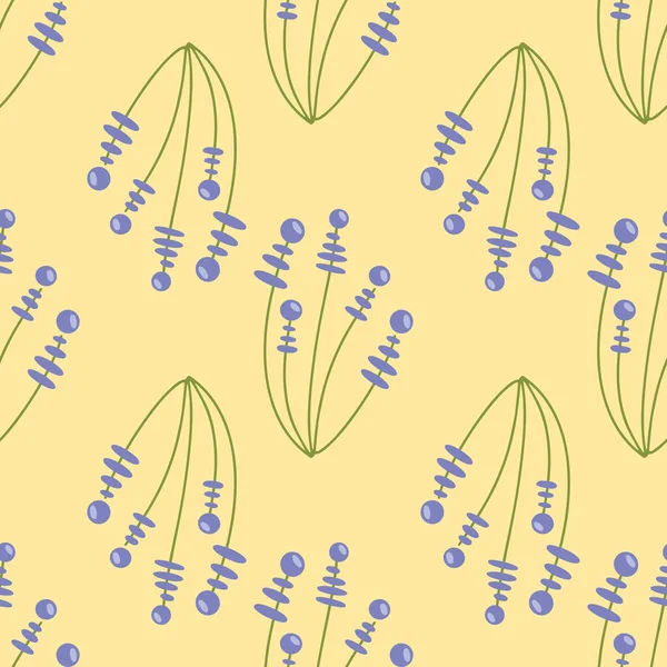 Flores e folha sem costura padrão. Estilo escandinavo fundo. Ilustração vetorial para design de tecido, papel-presente, roupas de bebê, têxteis, cartões — Vetor de Stock
