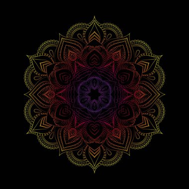 Tasarım Boyama kitabı sayfası için yuvarlak mandala.