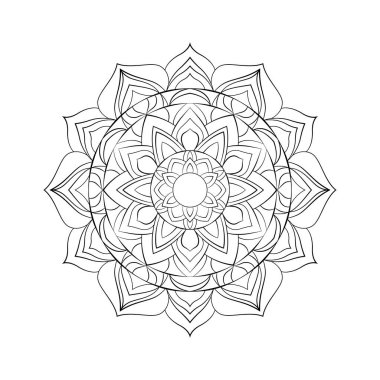 Tasarım Boyama kitabı sayfası için yuvarlak mandala.