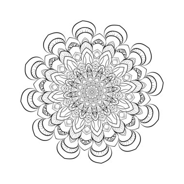 Tasarım Boyama kitabı sayfası için yuvarlak mandala.