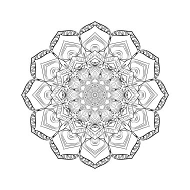 Tasarım Boyama kitabı sayfası için yuvarlak mandala.