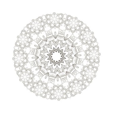 Tasarım Boyama kitabı sayfası için yuvarlak mandala.