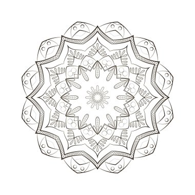 Tasarım Boyama kitabı sayfası için yuvarlak mandala.