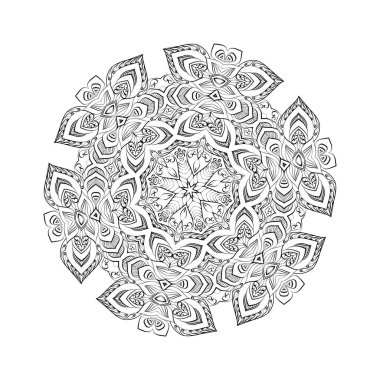 Tasarım Boyama kitabı sayfası için yuvarlak mandala.