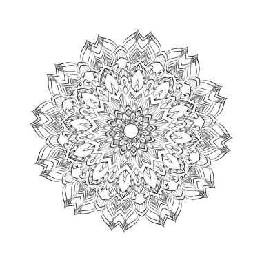 Tasarım Boyama kitabı sayfası için yuvarlak mandala.