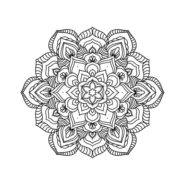 Mandala Redonda Para Design Desenho Para Colorir Página Livro Antistress — Vetor de Stock