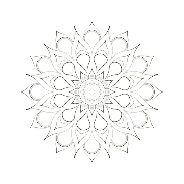 Mandala Redonda Para Design Desenho Para Colorir Página Livro Antistress — Vetor de Stock