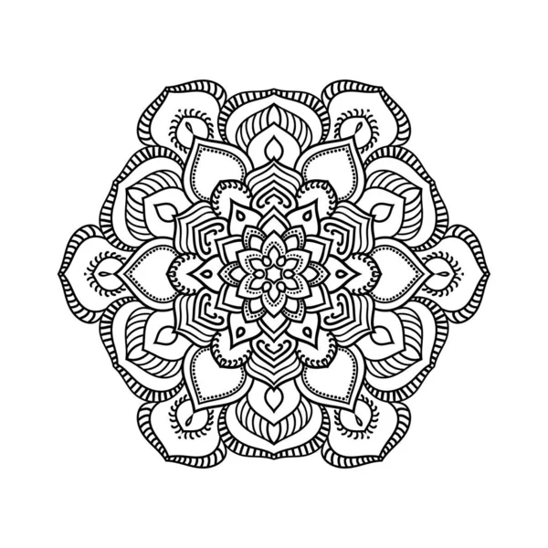 Mandala Redonda Para Design Desenho Para Colorir Página Livro Antistress — Vetor de Stock