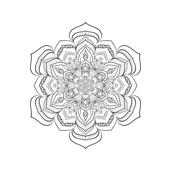 Mandala Redonda Para Design Desenho Para Colorir Página Livro Antistress — Vetor de Stock