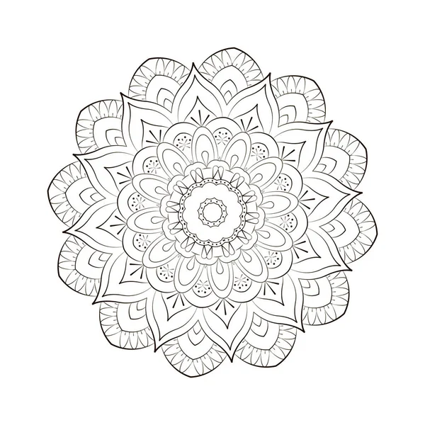 Mandala Redonda Para Design Desenho Para Colorir Página Livro Antistress — Vetor de Stock