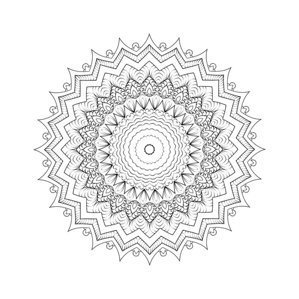 Кругла Мандала Дизайну Розмальовка Сторінка Антистрес — стоковий вектор
