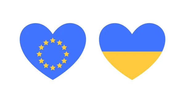우크라이나 우크라이나와 연합의 깃발이다 설계를 — 스톡 벡터