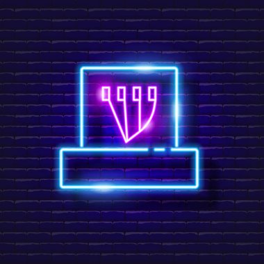Tefillin neon sign. Phylactery vector illustration. Jewish culture