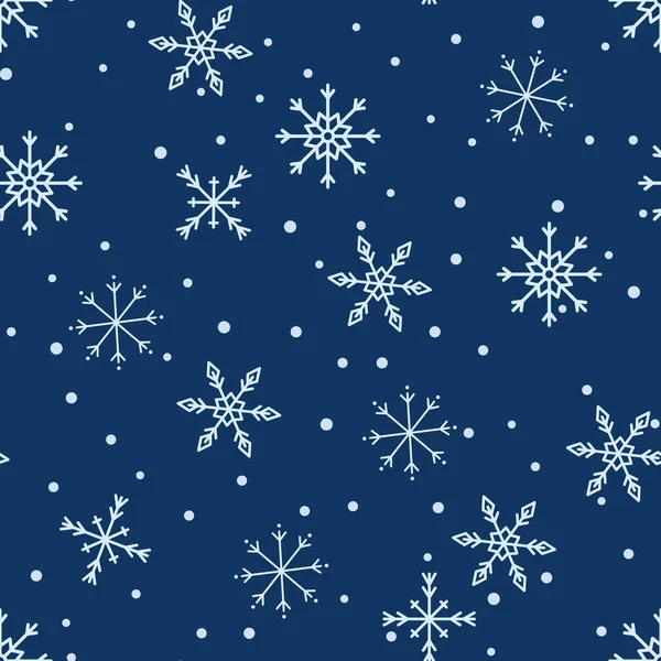 Copo Nieve Patrón Sin Costuras Año Nuevo Vector Ilustración — Vector de stock