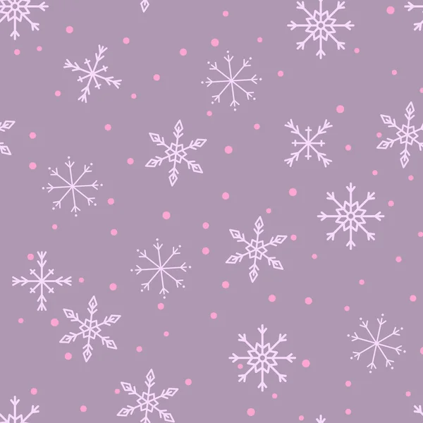 Snowflake Padrão Sem Costura Ano Novo Ilustração Vetorial —  Vetores de Stock