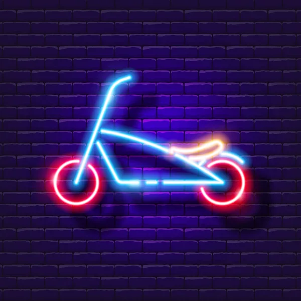 Znak Neonu Rowerowego Elektryczna Ikona Roweru Koncepcja Transportu Miejskiego — Wektor stockowy